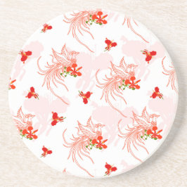 Posavasos Patrón Fénix Bird Y Phoenix Flower Seamless