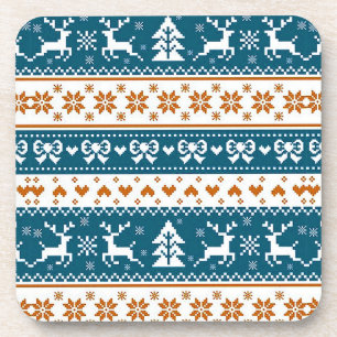 Posavasos patrón festivo de Navidad