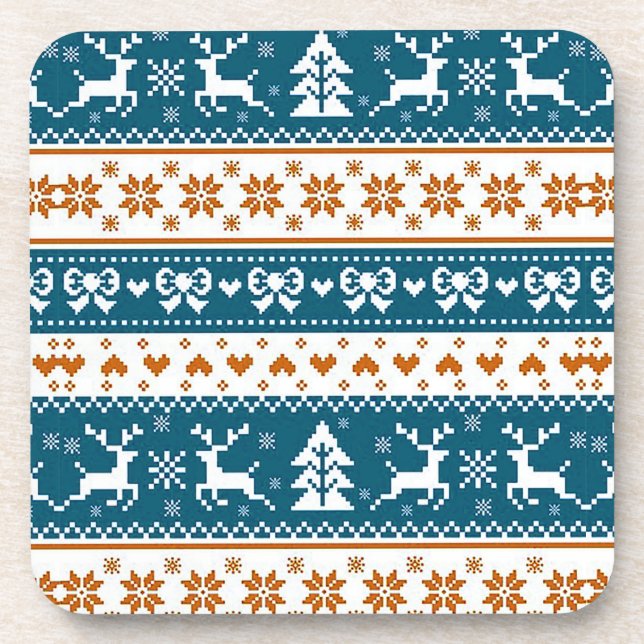 Posavasos patrón festivo de Navidad (Frente)