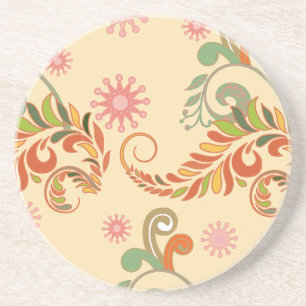 Posavasos Patrón floral abstracto moderno