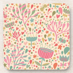 Posavasos Patrón floral brillante