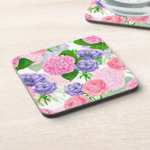 Posavasos Patrón floral de acuarela