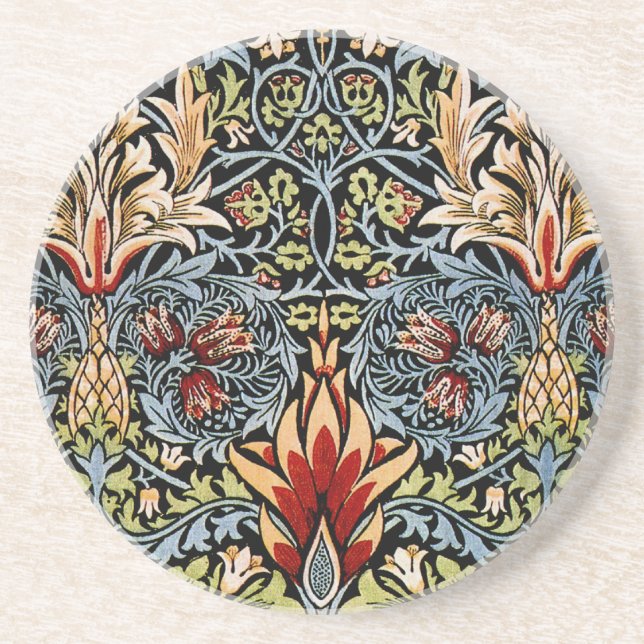 Posavasos Patrón floral de cabeza de serpiente de William Mo (Frente)