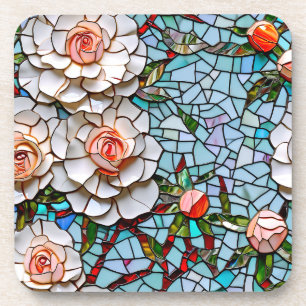 Posavasos Patrón floral de imitación de mosaico de Bonito