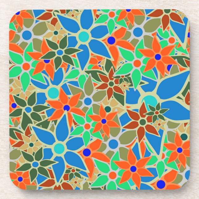 Posavasos Patrón floral de moda #3 (Frente)