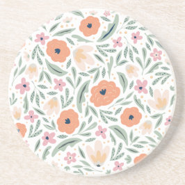 Posavasos Patrón floral de primavera de Pastel