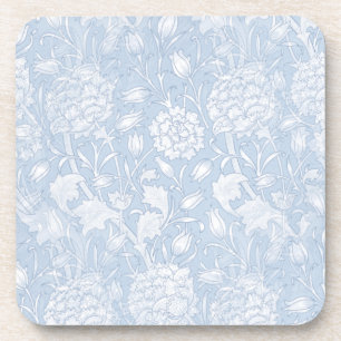 Posavasos Patrón floral de William Morris en azul