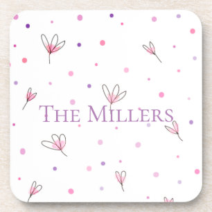 Posavasos Patrón floral dibujado simple