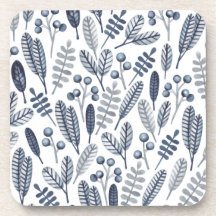 Patrón floral escandinavo blanco moderno