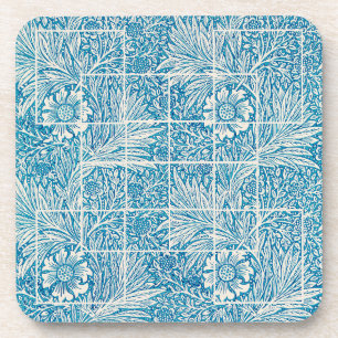 Posavasos Patrón floral Ornamental Azul y Blanco