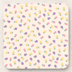Posavasos Patrón Floral Pastel – Lindo Amarillo, Rosa y Mora