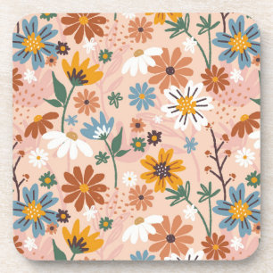 Posavasos Patrón floral pintado a mano-23136