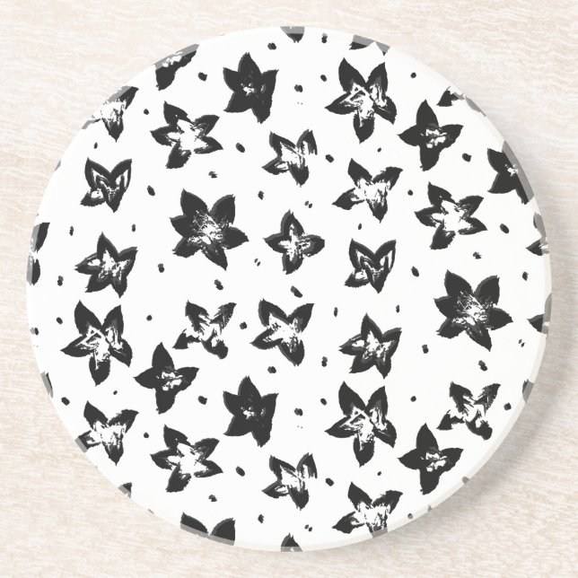 Posavasos Patrón floral reconstruido - Gótico acromático (Frente)