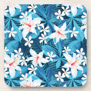 Posavasos Patrón floral tropical Hibiscus