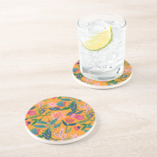 Posavasos Patrón floral tropical moderno