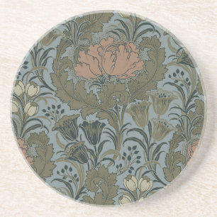 Posavasos Patrón Floral Victoriano Antiguo Terracota Sábila