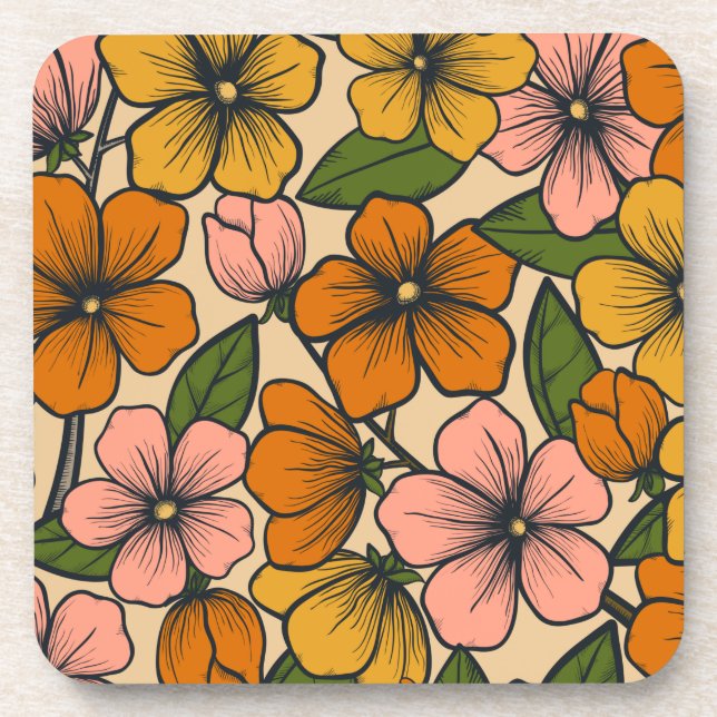 Posavasos Patrón Floral Y Glamuroso Sin Mareos (Frente)