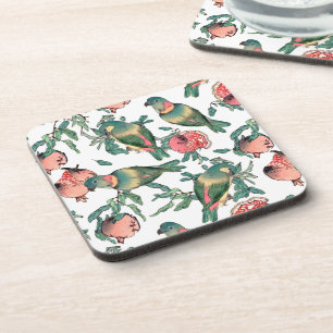 Posavasos Patrón Frutos y Aves Amantes
