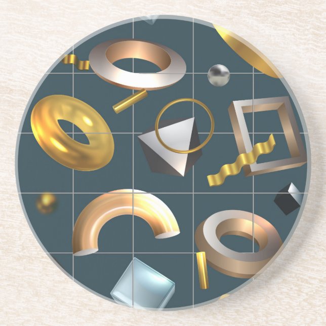 Posavasos Patrón geométrico 3D (Frente)