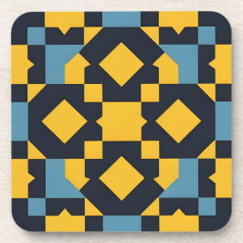 Posavasos Patrón geométrico abstracto con colores vibrantes