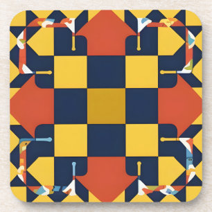 Posavasos Patrón geométrico abstracto con flechas
