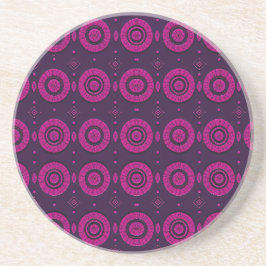 Posavasos Patrón geométrico africano magenta en círculo de a