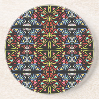 Posavasos Patrón geométrico alienígena tecnológico multicolo
