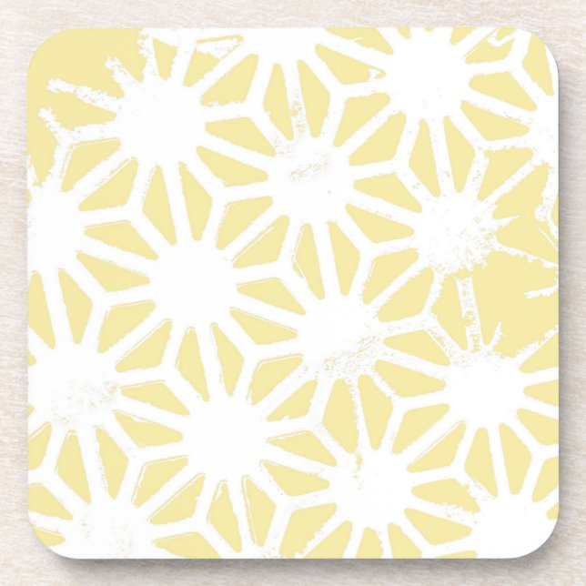 Posavasos Patrón geométrico amarillo limón (Frente)