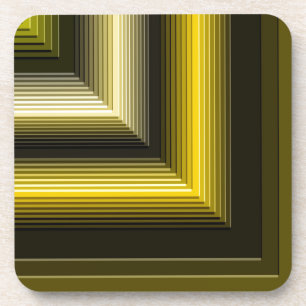 Posavasos patrón geométrico amarillo negro