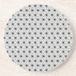 Posavasos Patrón Geométrico Asanoha Japonés Blanco Y Negro