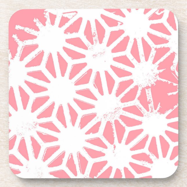 Posavasos Patrón geométrico coral (Frente)