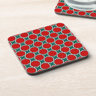 Posavasos Patrón geométrico de Egipto verde rojo oriental