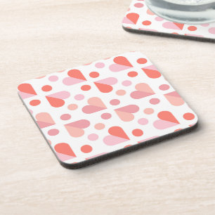 Posavasos Patrón geométrico del corazón abstracto