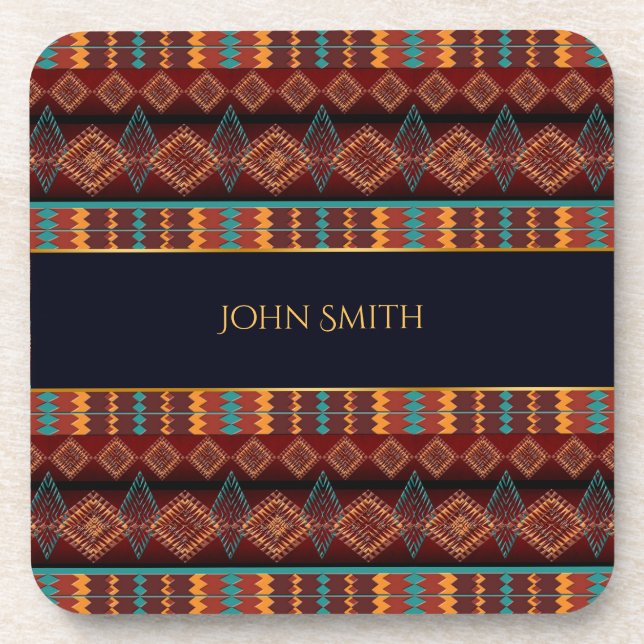 Posavasos patrón geométrico étnico suroccidental.name (Frente)