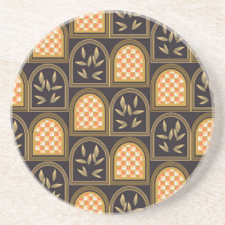 Posavasos Patrón geométrico floral art déco de lujo sin fisu
