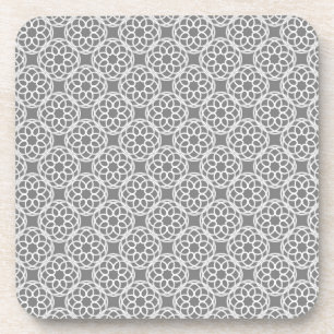Posavasos Patrón geométrico gris blanco sin fisuras
