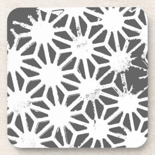 Posavasos Patrón geométrico gris de carbón vegetal