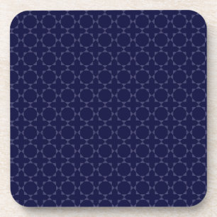 Posavasos Patrón geométrico islámico azul oscuro