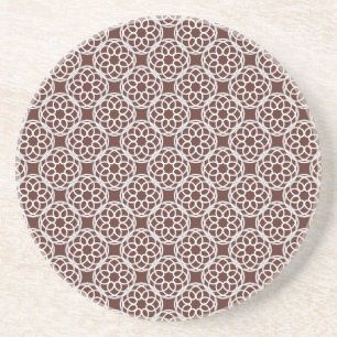 Posavasos Patrón geométrico marrón y blanco sin costuras