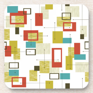 Posavasos Patrón Geométrico Moderno del Siglo Medio