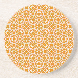 Posavasos Patrón geométrico naranja blanco sin fisuras