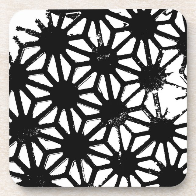 Posavasos Patrón geométrico negro (Frente)