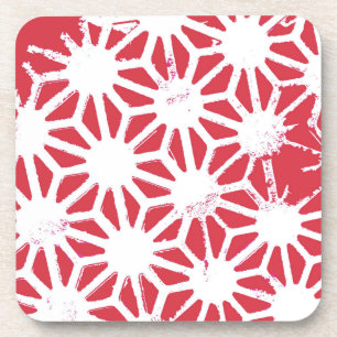 Posavasos Patrón geométrico rojo