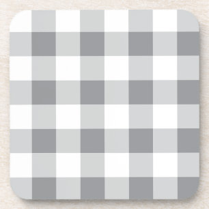 Posavasos Patrón Gingham Gris Y Blanco