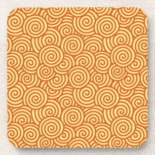 Posavasos Patrón giratorio japonés - mandarina y naranja lig
