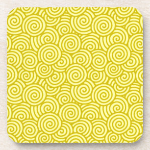 Posavasos Patrón giratorio japonés - mostaza y amarillo clar