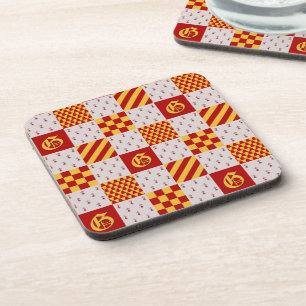Posavasos Patrón heráldico del Vair rojo amarillo mediterrán