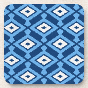 Posavasos Patrón Ikat, azul índigo y denim