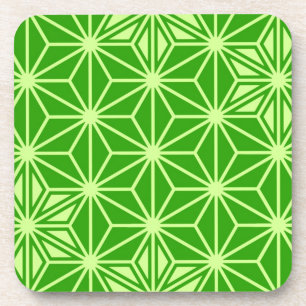 Posavasos Patrón japonés de Asanoha - verde lima