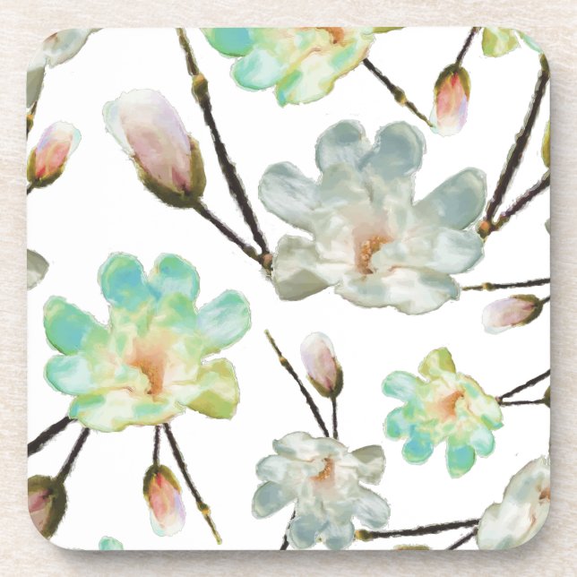 Posavasos Patrón Magnolia Fuentes de Plástico Duro (Frente)